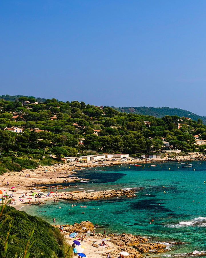 The sea along the hilly coast.