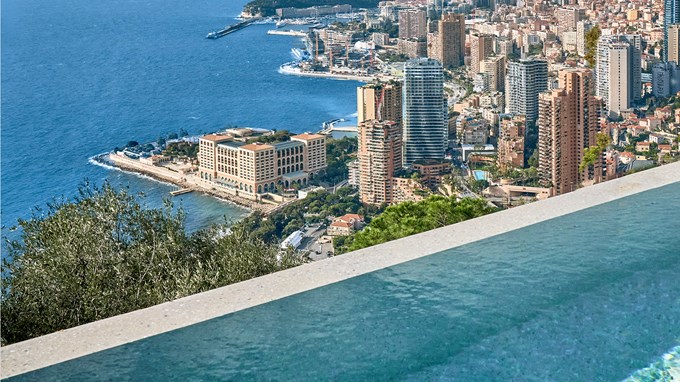 A pool with a view on Monaco at The Maybourne Riviera