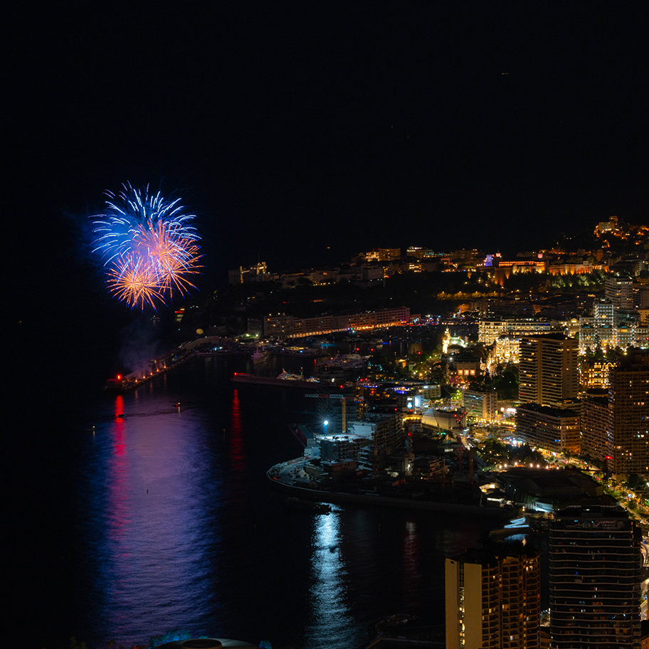Fireworks on the Monaco Harbour.