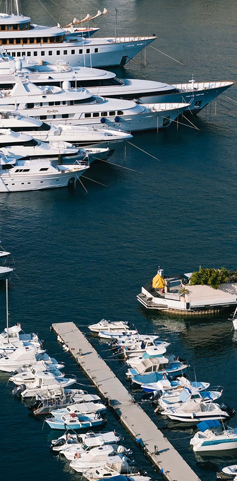 Boats and yachts in Monaco Harbour.