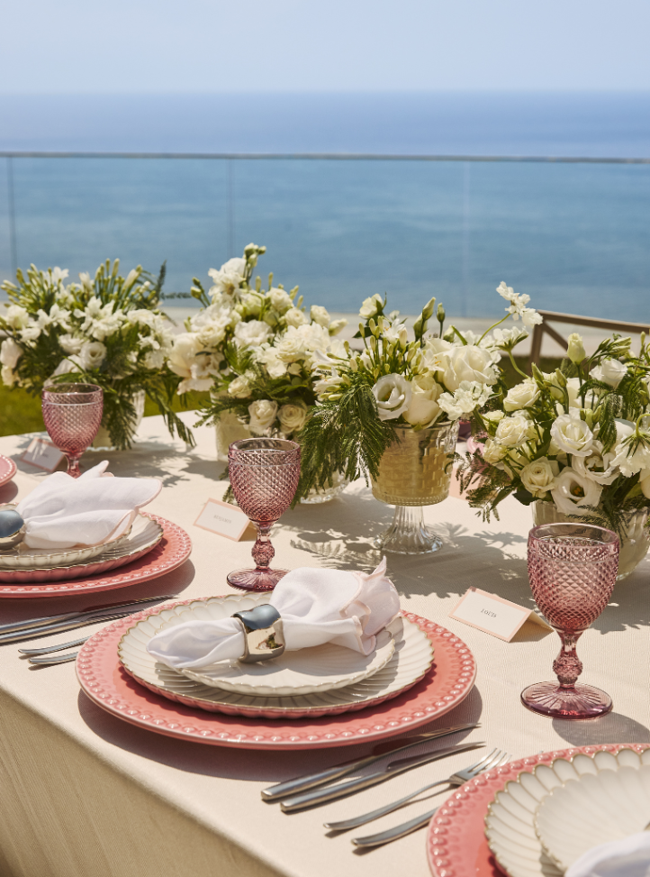 table florale vue mer