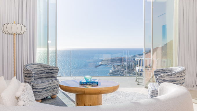 Salon avec terrasse et vue sur la mer - Living Room with a terrace and sea view